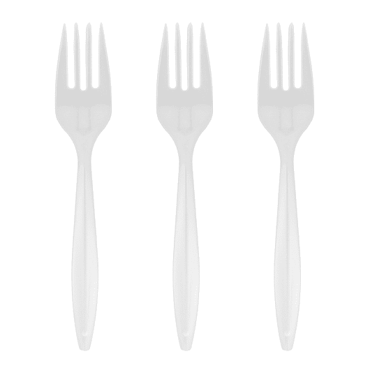 Tenedor plastico mediano 100pz