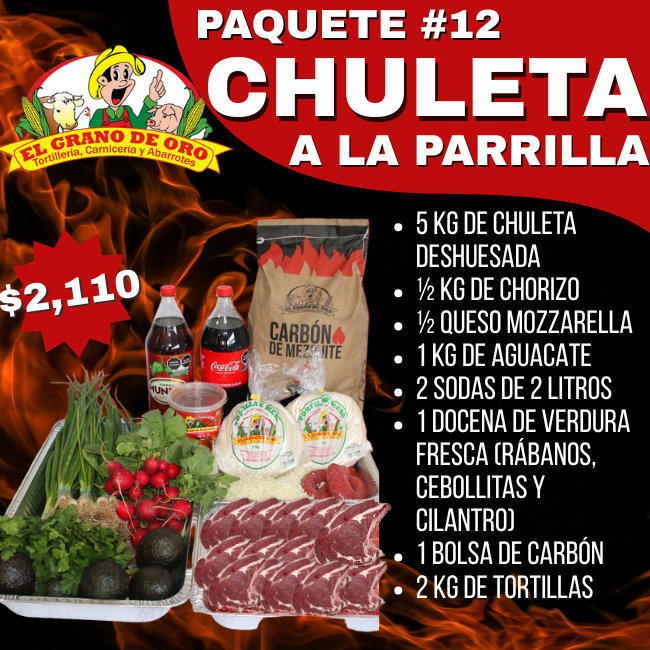 Paq #12 Chuleta A La Parrilla