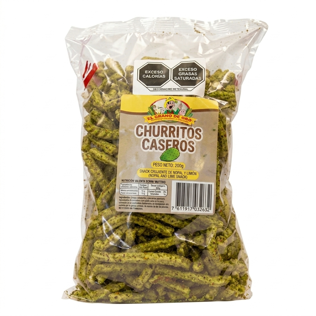 Churritos de maiz c/nopal 100 GR