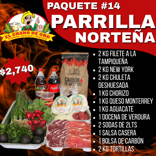 Paq #14 Parrilla Norteña