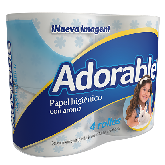 Papel Higienico Adorable 4 pza c/aroma